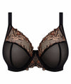 Elomi Teagan Underwire Plunge Bra - Black/Almond