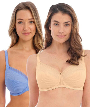 Fantasie Fusion Underwired Full Cup Side Support Bra 2 Pack - Sand/Sap -  Curvy