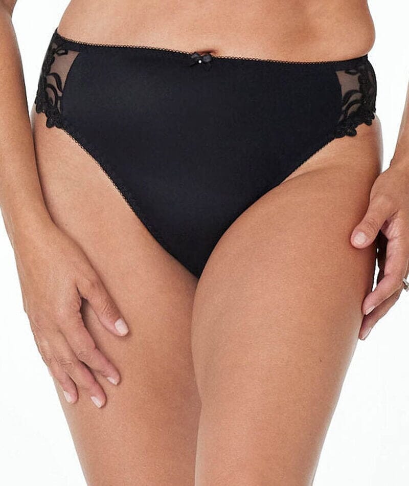 Fayreform Coral High Cut Brief - Black Knickers 