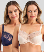 Fayreform Coral Underwire Bra - 2 Pack - Pearl Blush/Medieval Blue Bras 