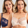 Fayreform Coral Underwire Bra - 2 Pack - Pearl Blush/Medieval Blue