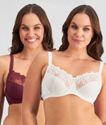 Fayreform Coral Underwire Bra - 2 Pack - Windsor Wine/Egret Bras 