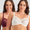 Fayreform Coral Underwire Bra - 2 Pack - Windsor Wine/Egret