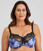 Fayreform Wild Violet Underwire Bra - Blue Hydrangea Print Bras 