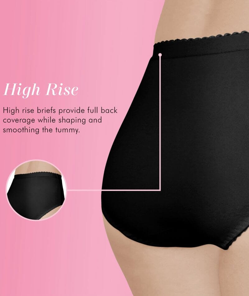 Form Flex® Single Medium Control Cotton Shaping Panty - Black Shapewear 