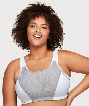 Glamorise Custom Control Wire-Free Sports Bra - Grey Bras 