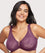 Glamorise Lacey T-Back Front-Closure WonderWire Bra - Plum Bras 