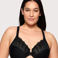 Glamorise Front-Closure T-Back WonderWire Bra - Black