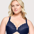 Glamorise Front-Closure T-Back WonderWire Bra - Blue