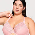 Glamorise Front-Closure T-Back WonderWire Bra - Blush