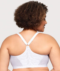 Glamorise Front-Closure T-Back WonderWire Bra - White Bras 