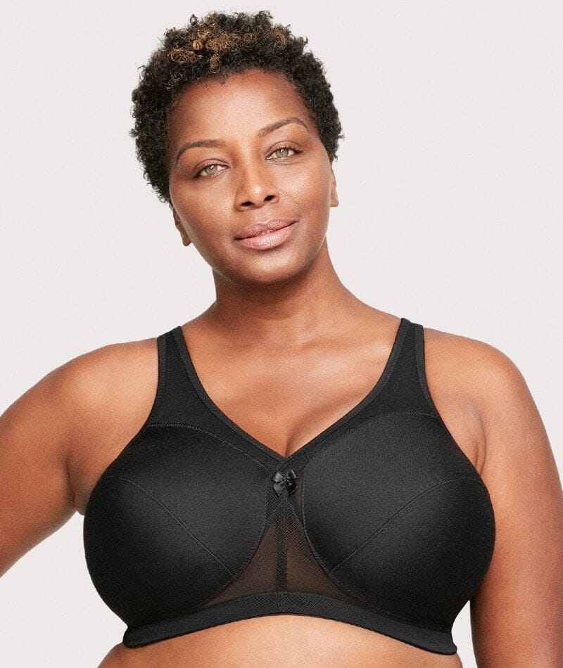 Glamorise Magiclift Active Support Wire Free Bra Black Curvy