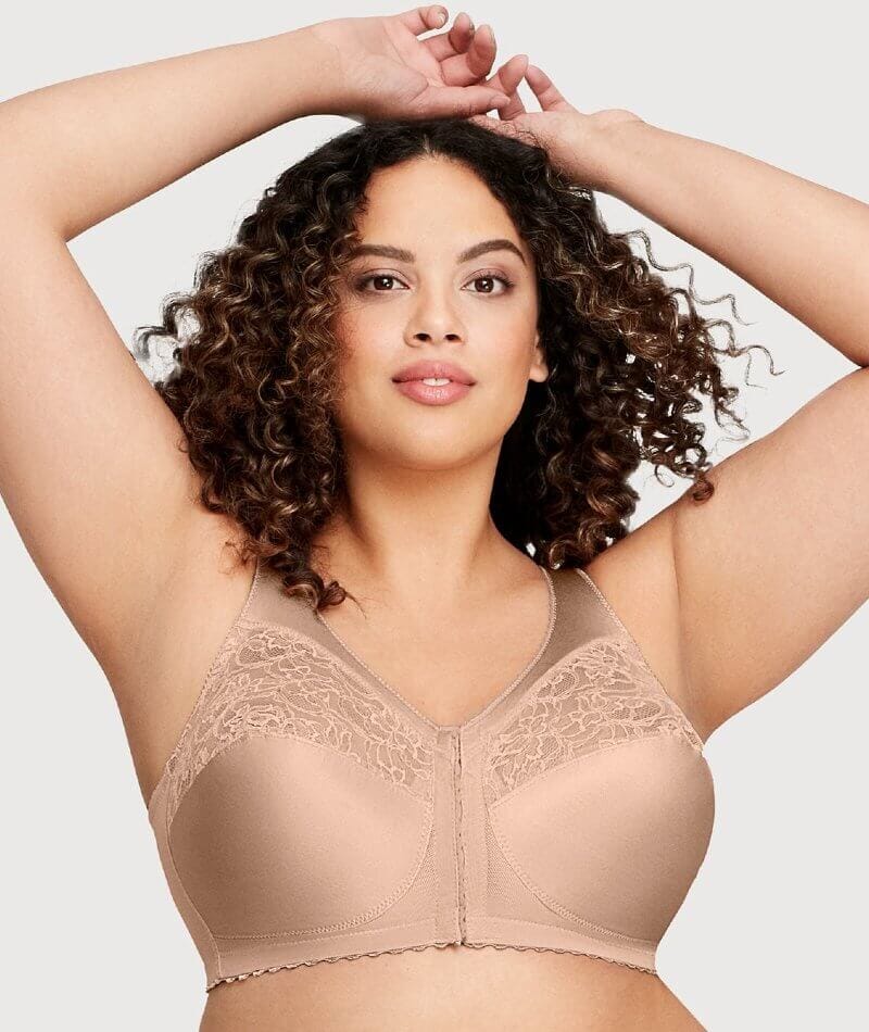 Glamorise Magiclift Front-Closure Support Wire-Free Bra - Blush - Curvy