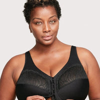 Glamorise Magiclift Natural Shape Wire-Free Front-Closure Bra - Black