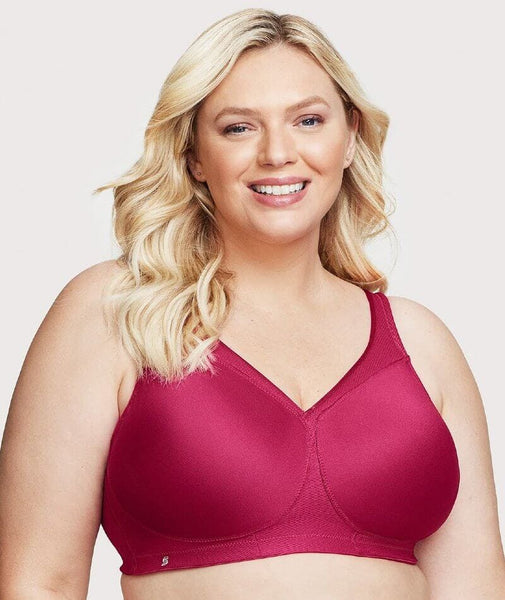 Women's Full Figure Plus Size Push Up MagicLift Original Wirefree Support  Bra, Wine Red 32C Cup 