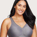 Glamorise Magiclift Seamless Wire-Free Sports Bra - Charcoal Gray