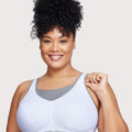 Glamorise No-Bounce Camisole Elite Wire-Free Sports Bra - White/Gray