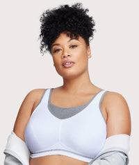 Glamorise No-Bounce Camisole Elite Wire-Free Sports Bra - White/Gray Bras 