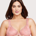 Glamorise WonderWire Front-Closure Stretch Lace Bra - Apricot