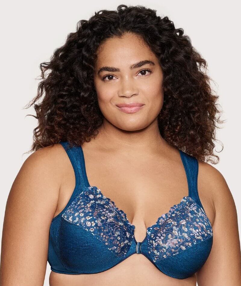 Glamorise WonderWire Front-Closure Bra - Dark Denim Bras 