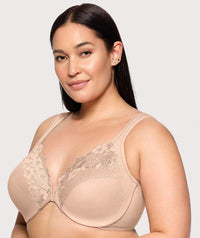 Glamorise WonderWire Front-Closure Cotton Bra - Cafe Bras 