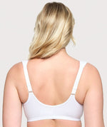 Glamorise WonderWire Front-Closure Cotton Bra - White Bras 