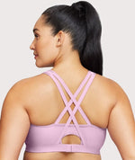 Glamorise Zip Up Front-Closure Wire-Free Sports Bra - Lavender Bras 