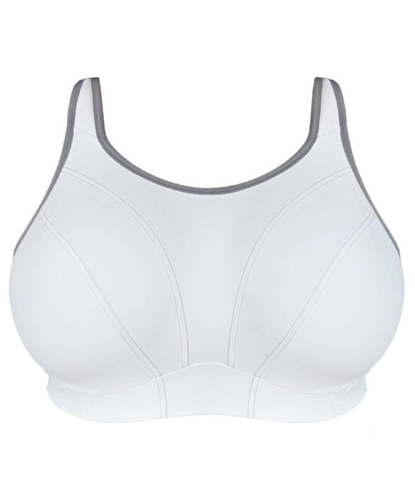 Goddess Sport Soft Cup Sports Bra - White - Curvy