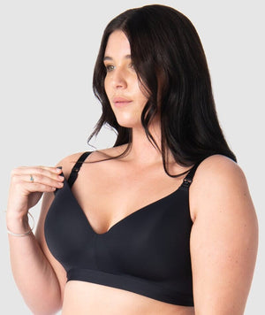 Hotmilk Infinite T-Shirt Wirefree Nursing Bra - Black Bras 