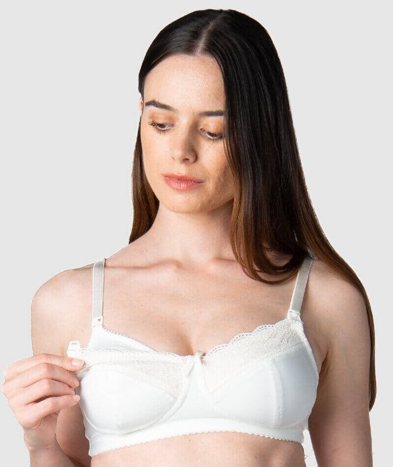 Nursing Lounge Bra. Wire-free DD+ breastfeeding bra for a large