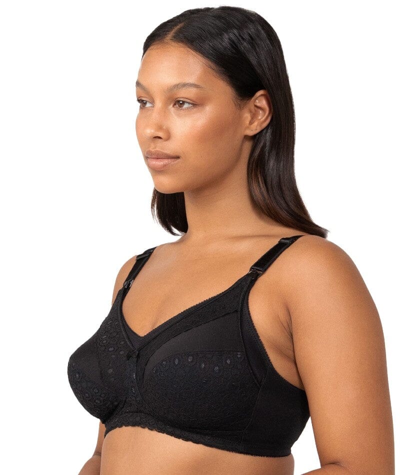 D Size Breastwire-free Cotton Nursing Bra For Maternity - Lace