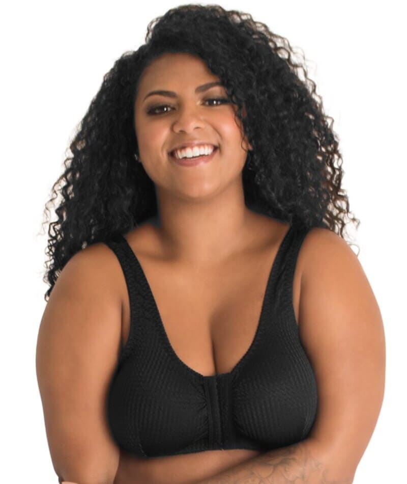 Leading Lady Marlene Wire-free Front Close Comfort Bra - Black Bras 