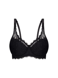 Triumph Essential Lace Underwire Half-Cup Padded Balconette Bra - Black Bras 