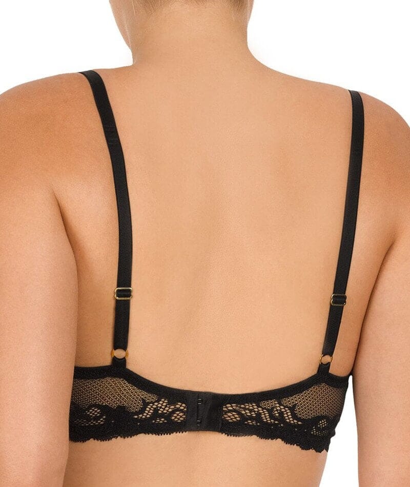 Natori Feathers Lightly Padded Wired Plunge Bra - Black Bras 