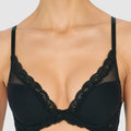 Natori Feathers Lightly Padded Wired Plunge Bra - Black