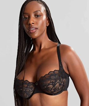 Panache Allure Underwired Balconnet Bra - Black / Latte Bras 