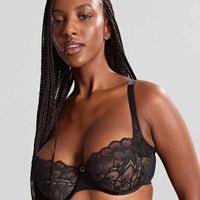 Panache Allure Underwired Balconnet Bra - Black / Latte