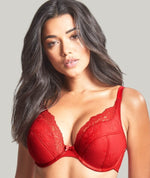 Panache Ana High Apex Padded Plunge Bra - Salsa Red Bras 