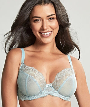 Panache Ana Underwired Plunge Bra - Blue/Ash Rose Bras 