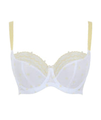 Panache Blossom Balconnet Bra - White / Lemon Bras 