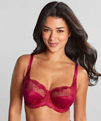 Panache Clara Full Cup Underwired Bra - Orchid / Red Bras 