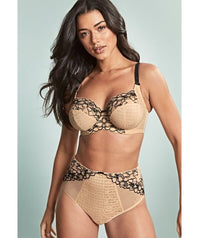 Panache Envy Deep Brief - Sand/Black Knickers 