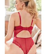 Panache Selena Underwire Plunge Bodysuit - Ruby Red Bodysuits & Basques 