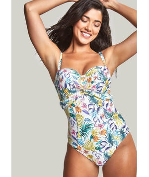 Panache Swimwear Botanical Padded Bandeau One Piece Swimsuit - Floral Swim 