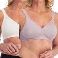 Playtex 18 Hour Ultimate Lift & Support Wire-Free Bra 2-Pack - Mother of Pearl/Warm Steel