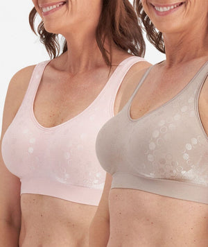 Playtex Comfort Revolution Contour Dot Wire-free 2 Pack Bra - Evening Blush/Gentle Peach Bras 