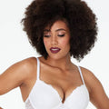 Pleasure State My Fit Lace Graduated Push-Up Plunge Bra - White