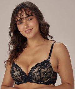 Pleasure State My Fit Lace Soft Cup Bra In Black