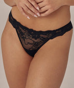 Pleasure State My Fit Lace Thong Brief - Black Knickers 