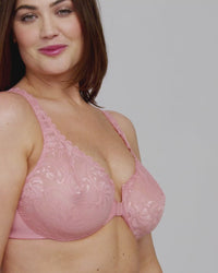 Glamorise WonderWire Front-Closure Stretch Lace Bra - Cafe